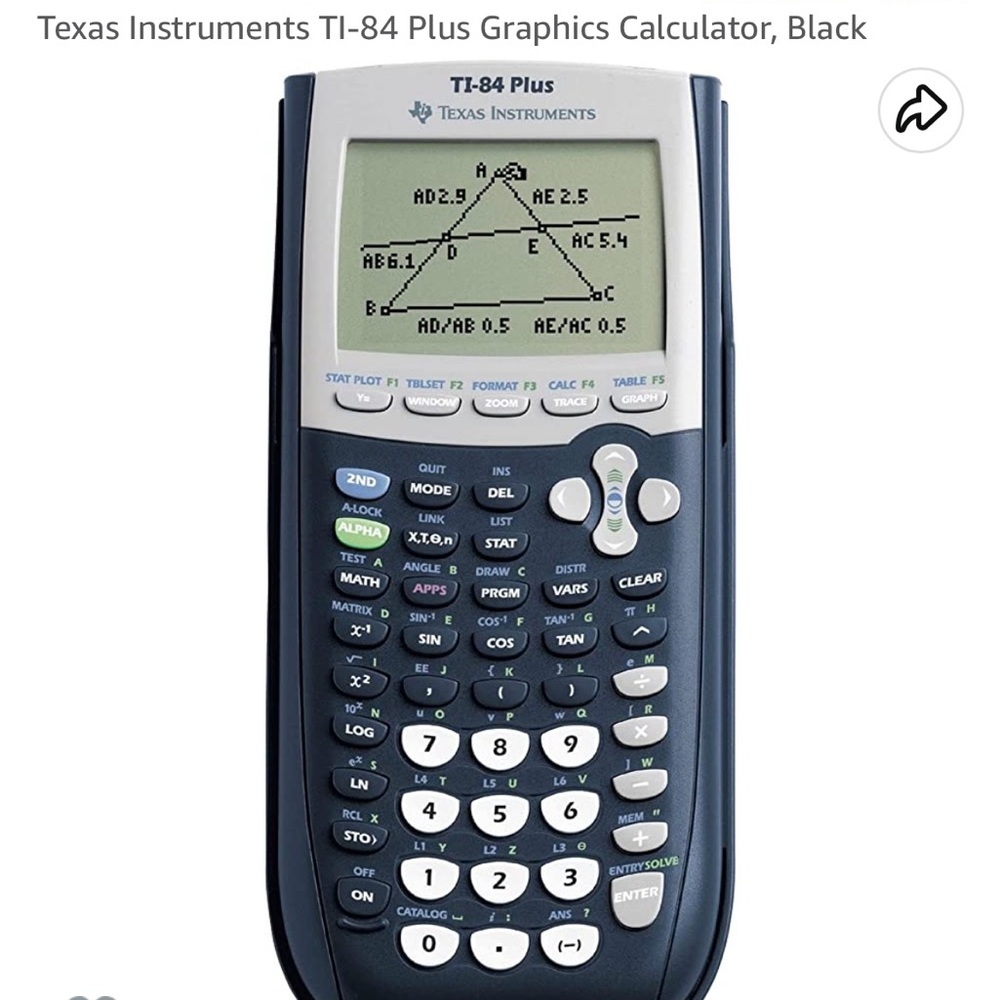 Like new Texas Instrument TI-84 Plus graphic calculator